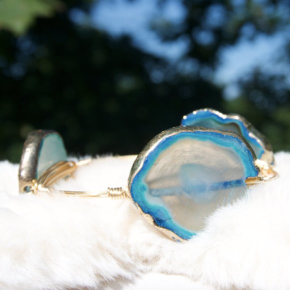 Bourbon & Bowties | Aqua Crystal Bangle Bracelet - Picture 1 of 8